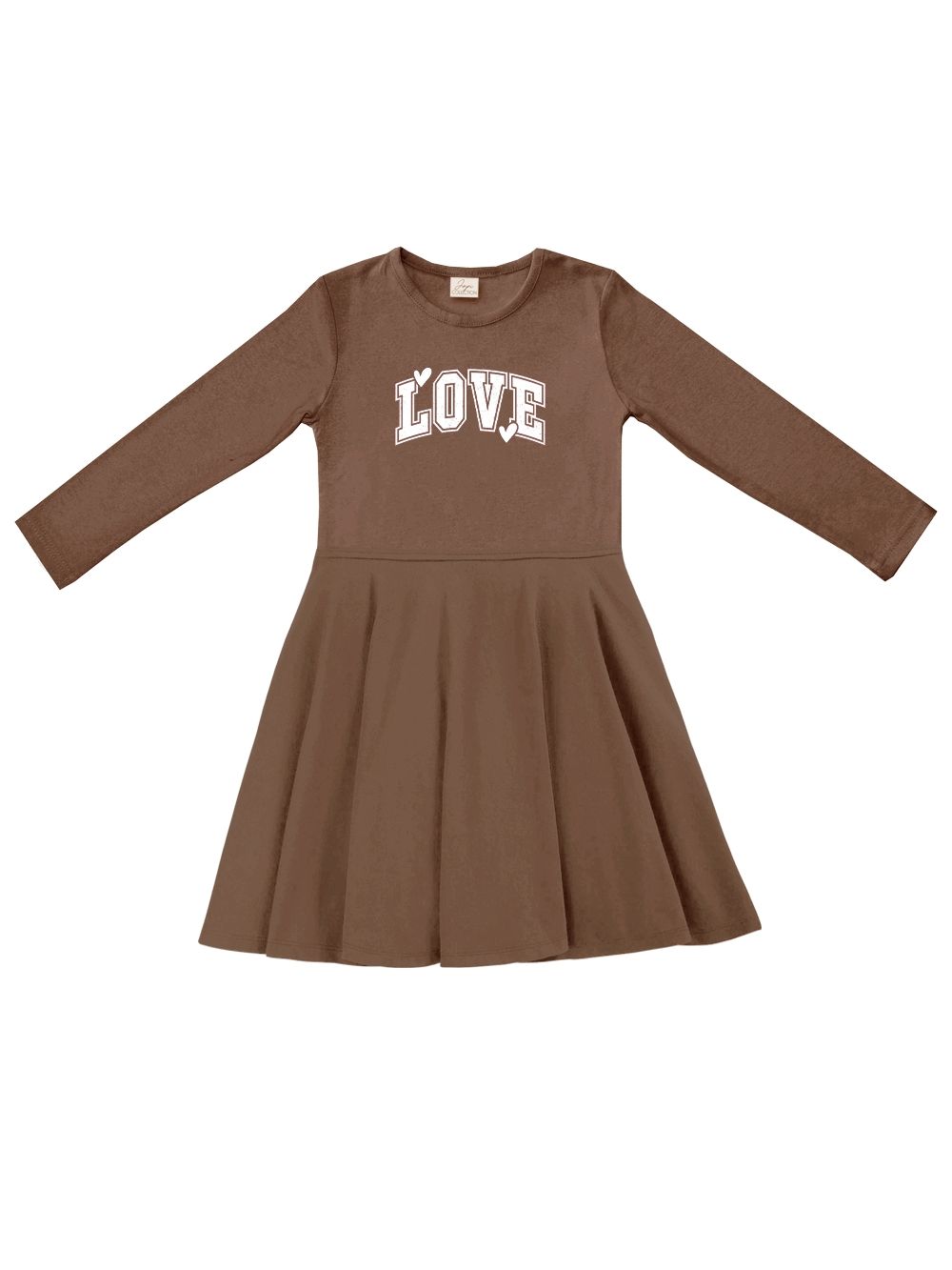 Girls' LOVE and HEARTS long-sleeved dress