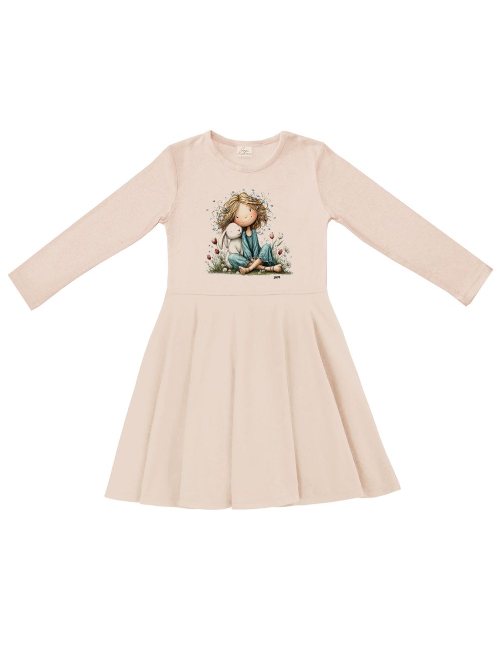 Girls' RABBIT and GIRL long-sleeved dress