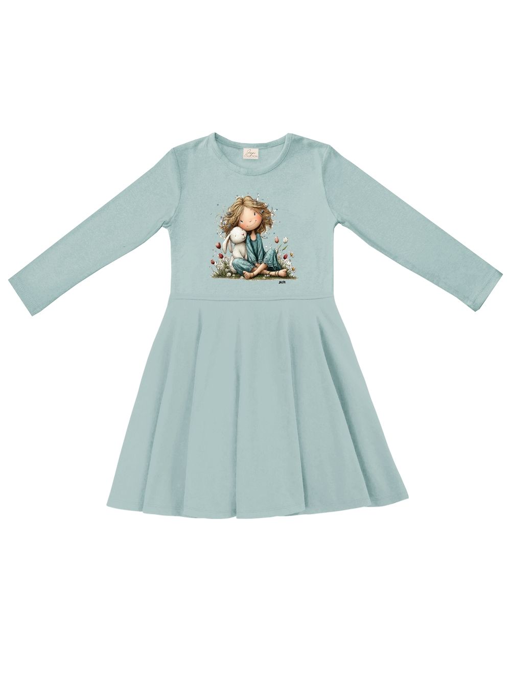 Girls' RABBIT and GIRL long-sleeved dress