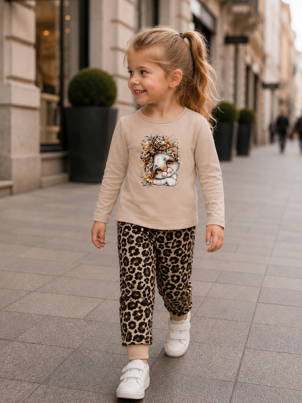 Girls' sweatpants LEOPARD