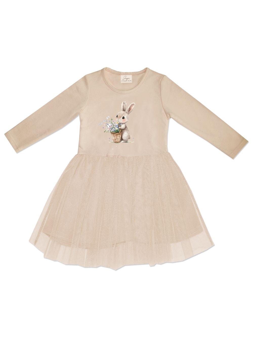 Girls' tulle BUNNY dress with long sleeves