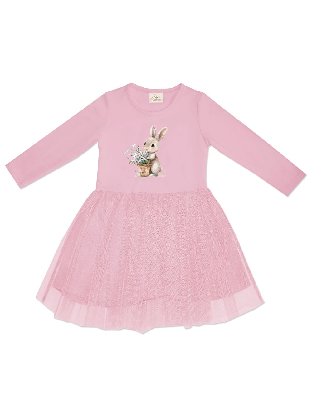 Girls' tulle BUNNY dress with long sleeves