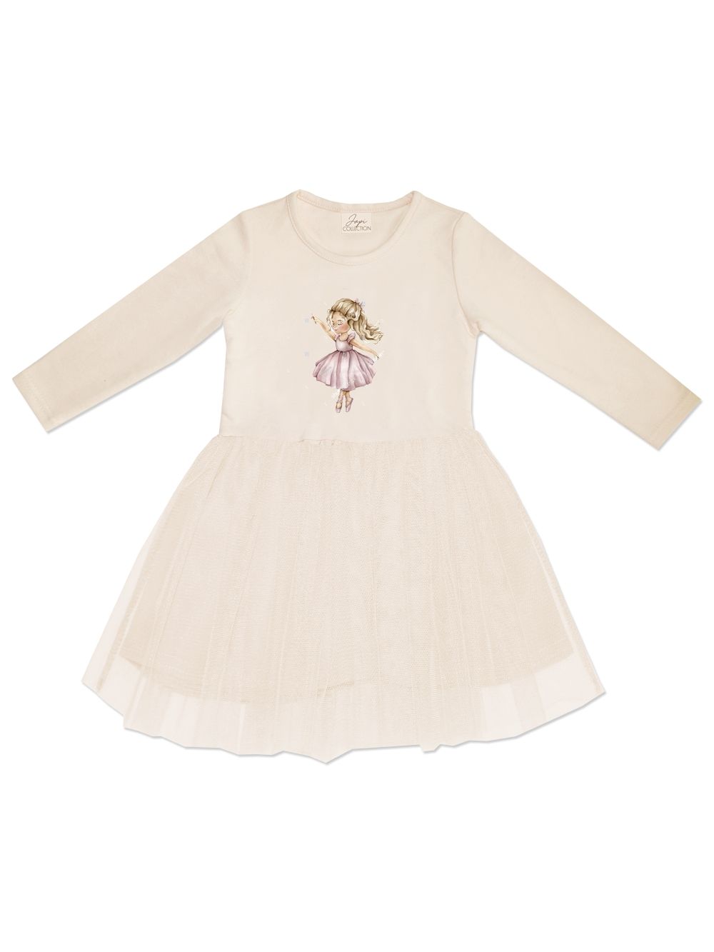 Girls' tulle DOLL dress with long sleeves