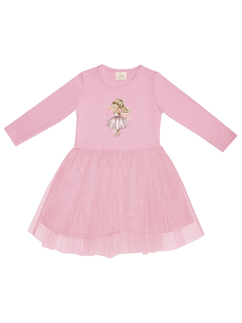 Girls' tulle DOLL dress with long sleeves