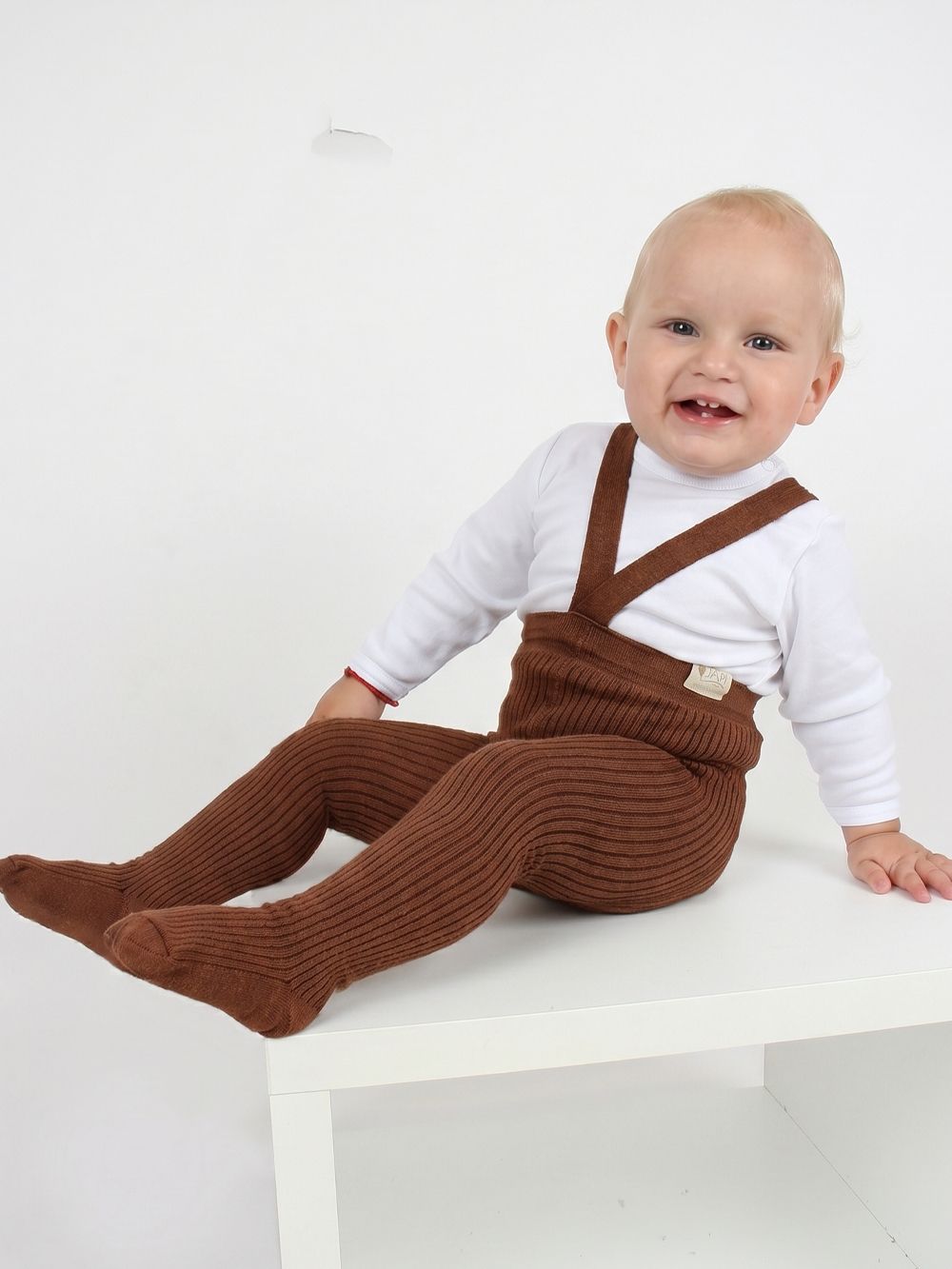 Kid's tights with braces RIB SLIM 2