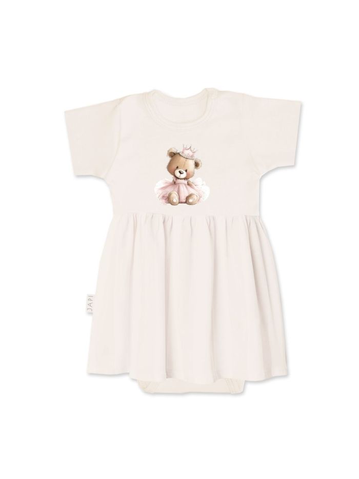 Baby bodysuit dress TEDDY PRINCESS with short sleeves
