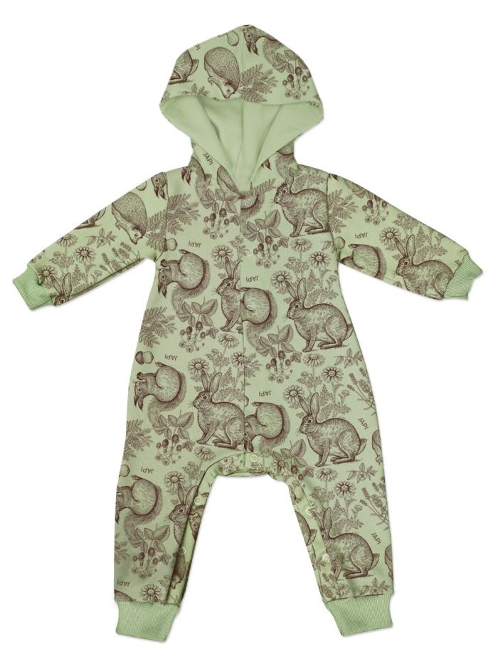 Children's overalls with hood padding WOOD