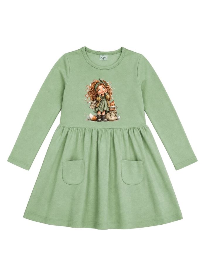 Girls'  FOX and GIRL  long-sleeved dress