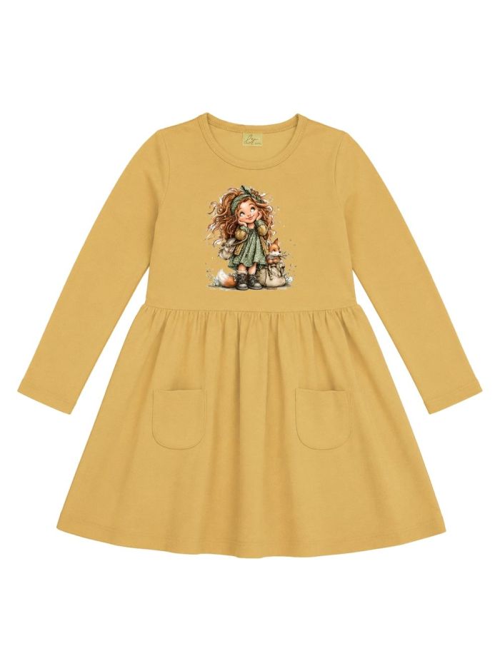 Girls'  FOX and GIRL  long-sleeved dress