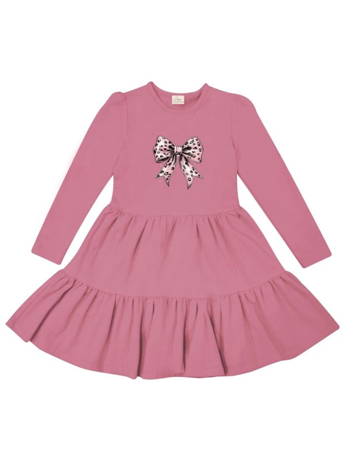 Girls' LEO RIBBON long-sleeved dress
