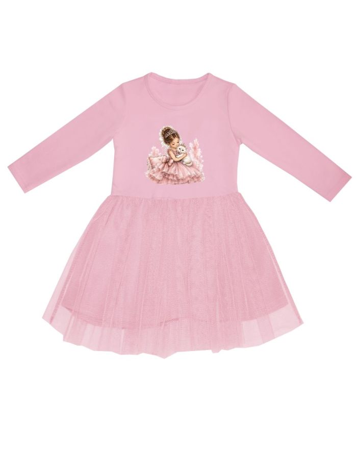 Girls' long-sleeve tulle dress CAT and PRINCESS