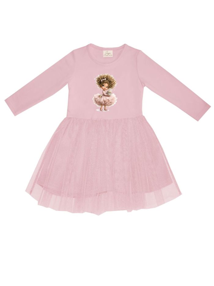 Girls' long-sleeve tulle dress MUFFIN