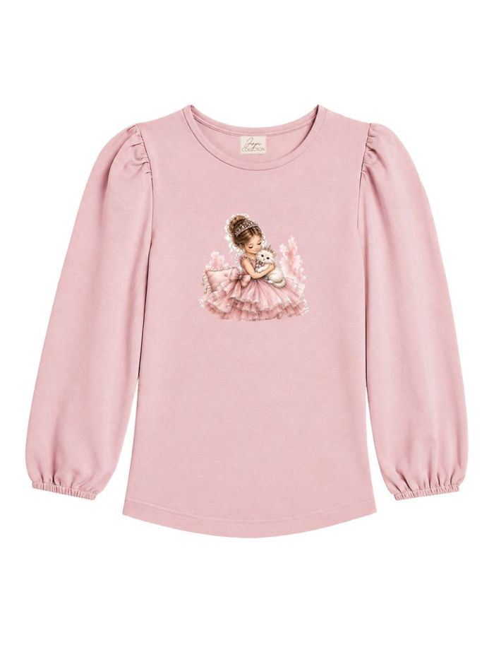 Girls' long-sleeved T-shirt CAT and PRINCESS