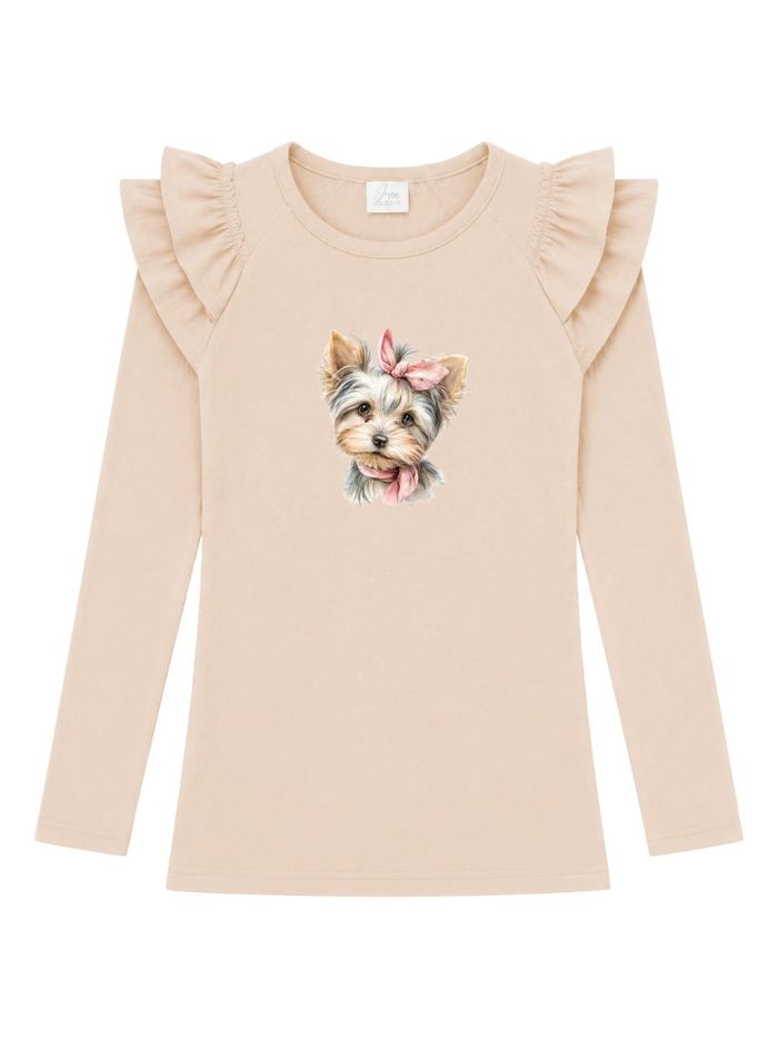 Girls' long-sleeved T-shirt CUTE DOG