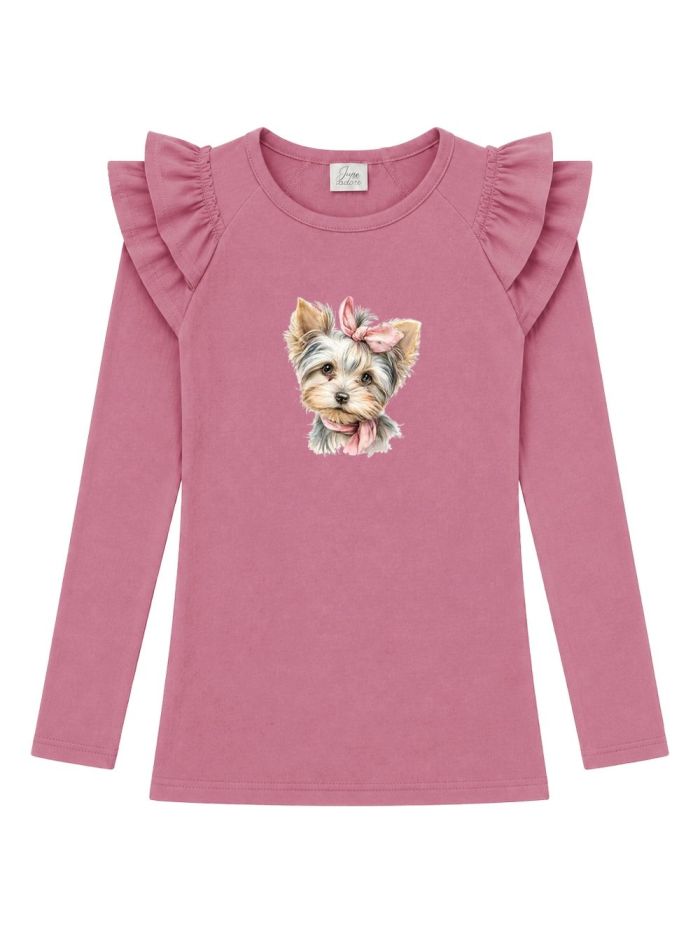 Girls' long-sleeved T-shirt  CUTE DOG