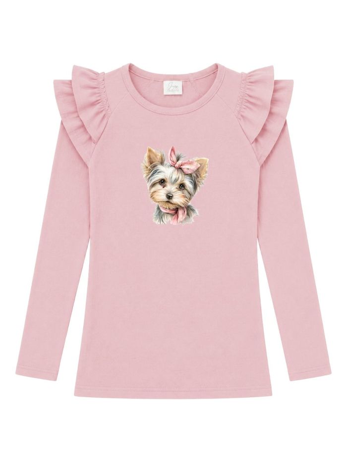 Girls' long-sleeved T-shirt  CUTE DOG
