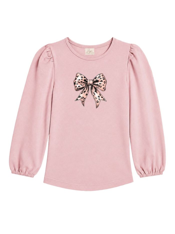 Girls' long-sleeved T-shirt LEO RIBBON