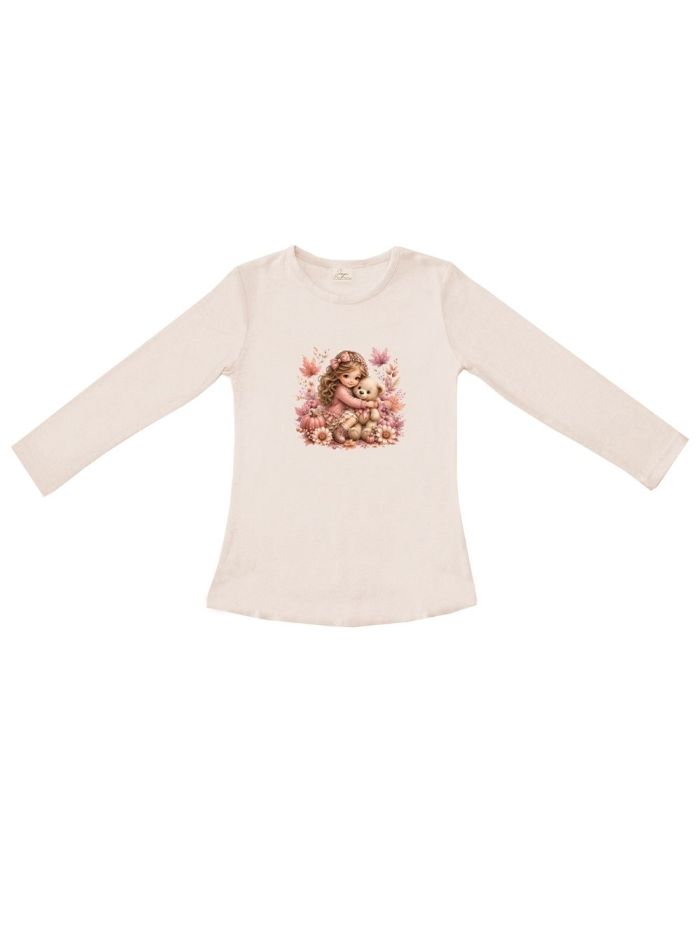 Girls' long-sleeved T-shirt LITTLE LOVE