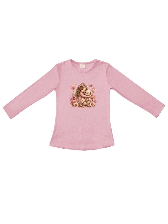Girls' long-sleeved T-shirt LITTLE LOVE
