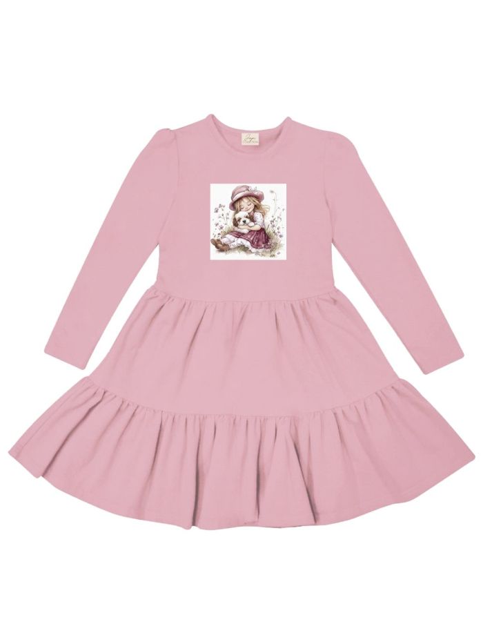 Girls' SPRING LOVE long-sleeved dress