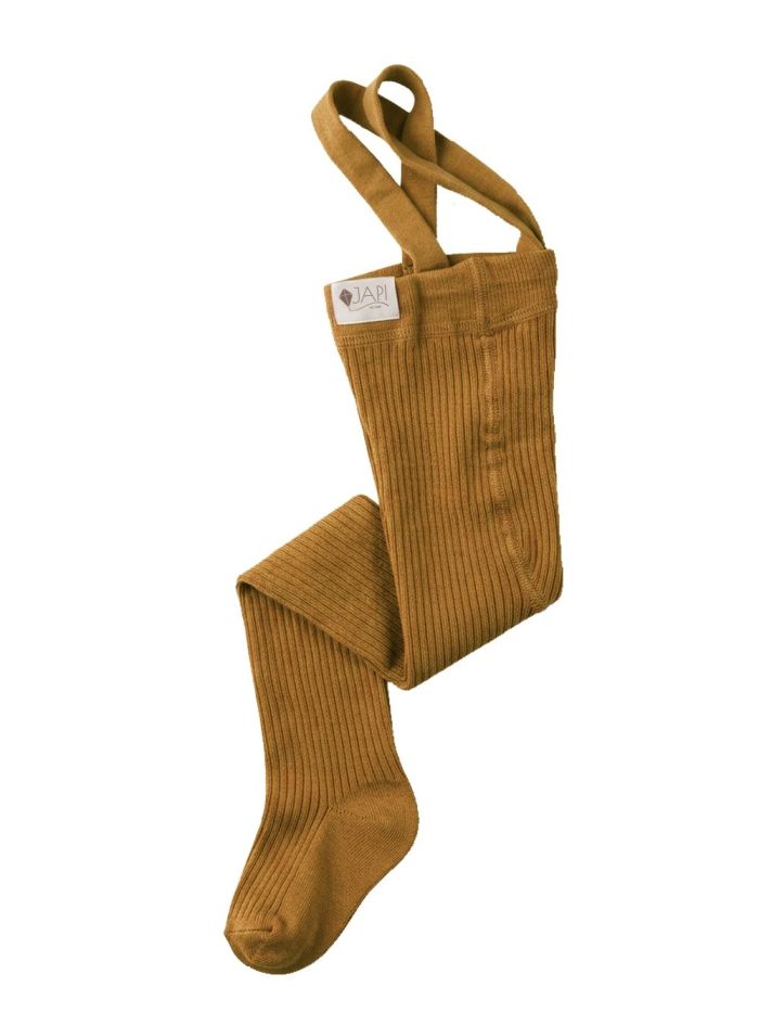 Kid's tights with braces RIB SLIM