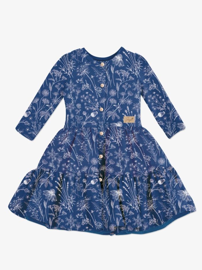 Long-sleeved flounce dress HERBARIUM