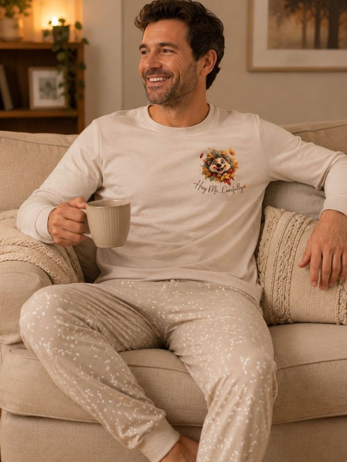 Men's long-sleeved pajamas FUNNY HEDGEHOG