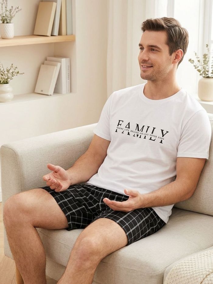 Men's short-sleeved pajamas FAMILY