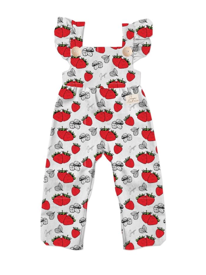 Pants with braces STRAWBERRIES