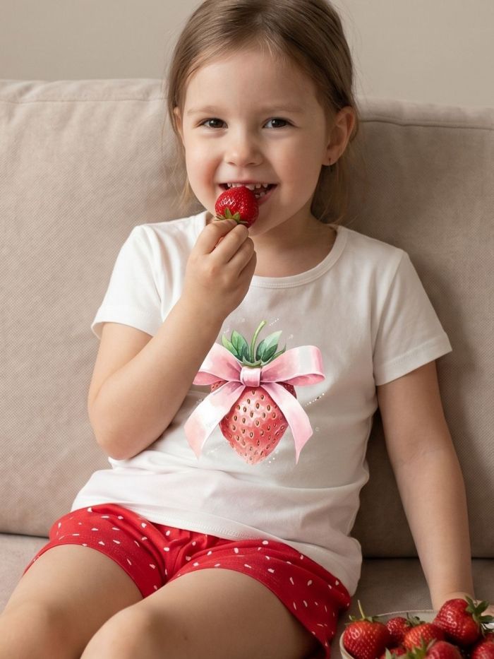 Pyjamas SWEET STRAWBERRY with short sleeves