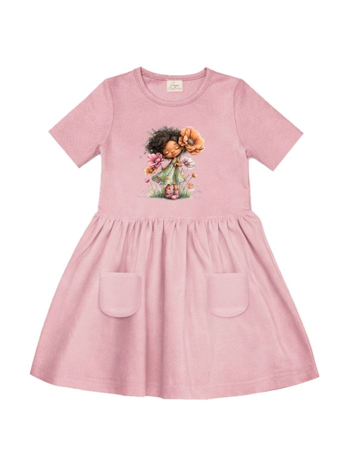 Short-sleeved dress FLORAL