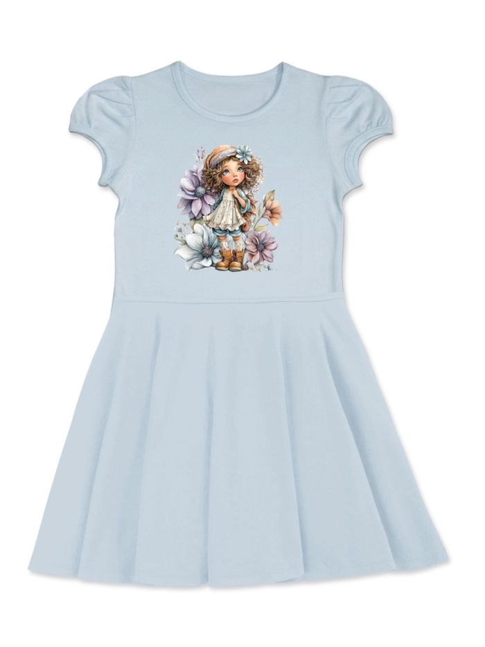 Short-sleeved dress FLOWER GIRL