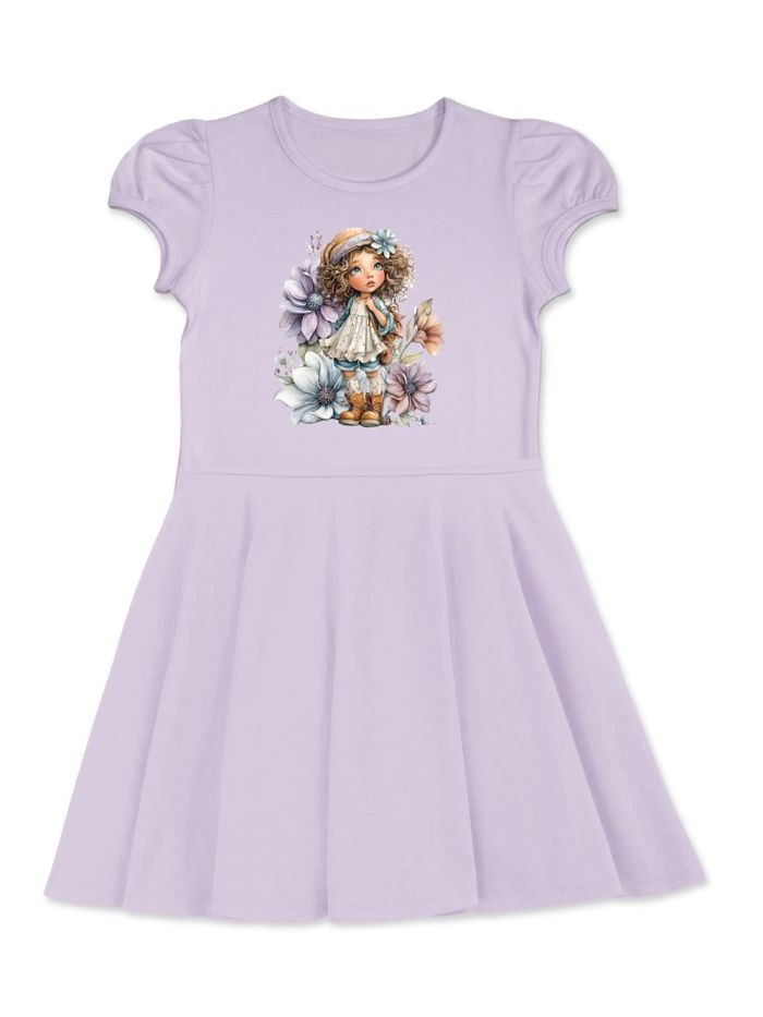 Short-sleeved dress FLOWER GIRL