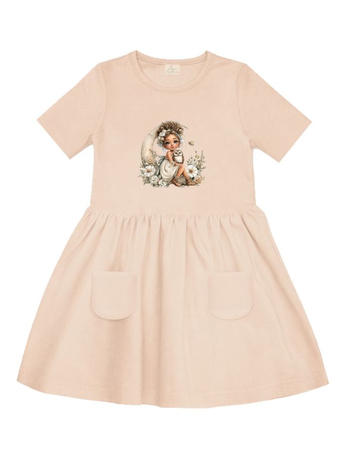 Short-sleeved dress GIRL and OWL