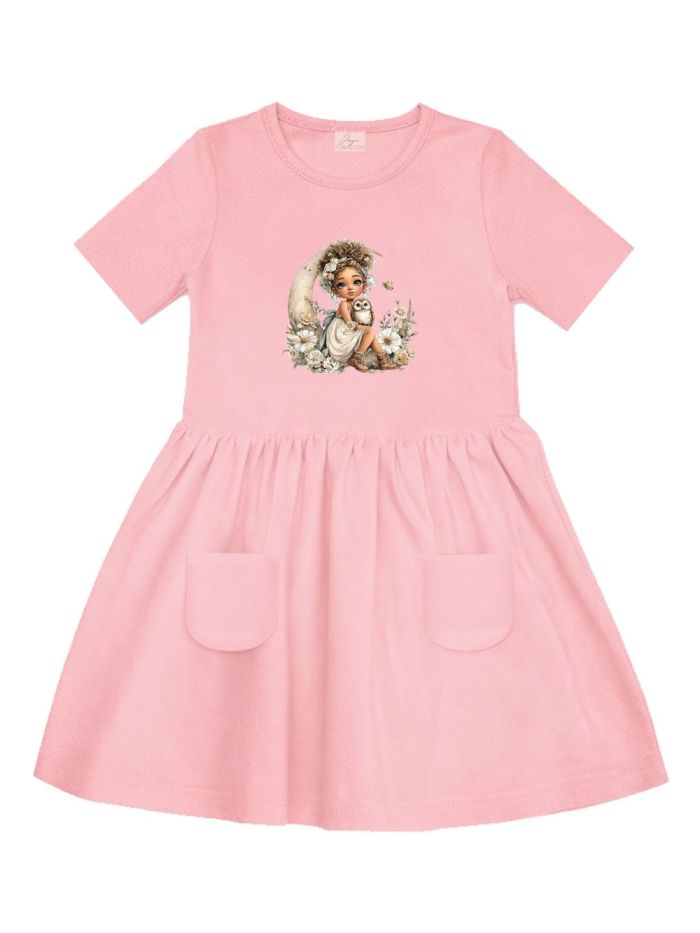 Short-sleeved dress GIRL and OWL