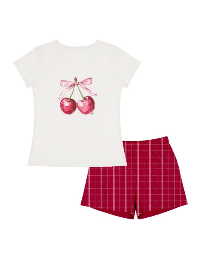 Women's pyjamas  SWEET CHERRY with short sleeves