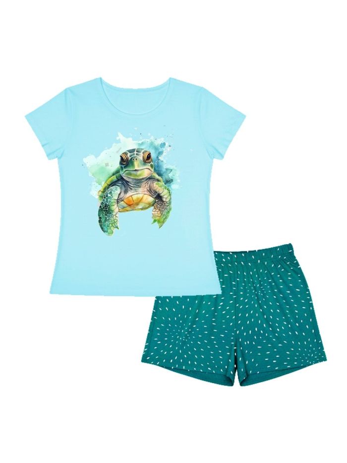 Women's pyjamas TURTLE with short sleeves