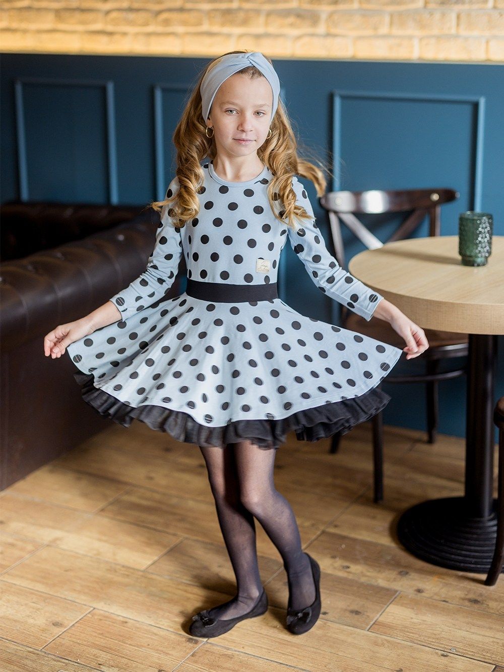 Long-sleeved dress with tulle CANDY
