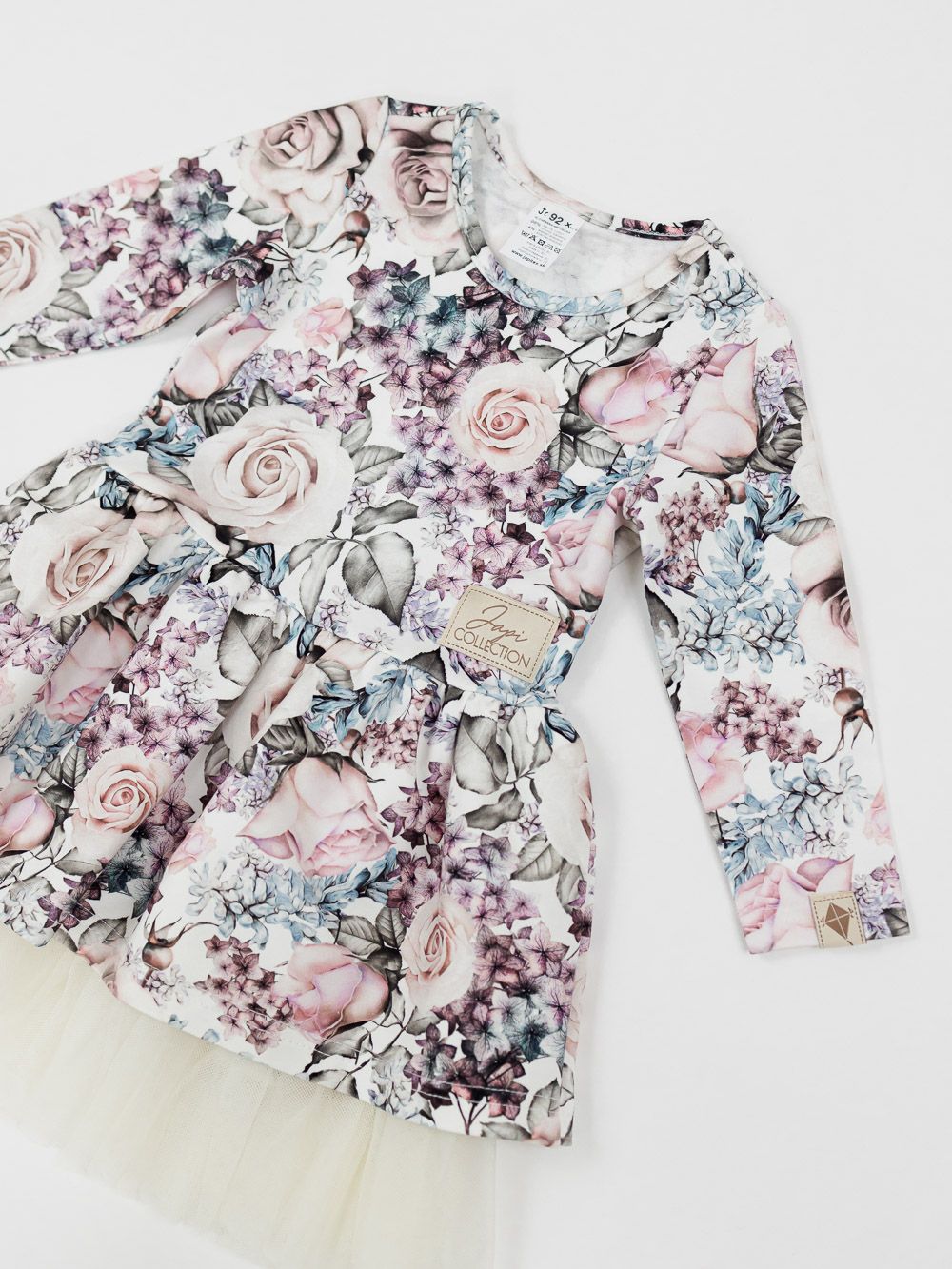 Long-sleeved dress with tulle GARDEN