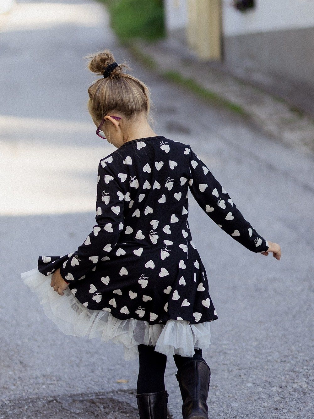 Long-sleeved dress with tulle JAPI HEARTS