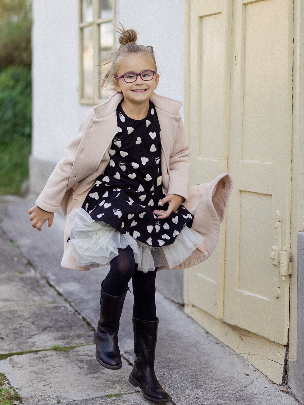 Long-sleeved dress with tulle JAPI HEARTS