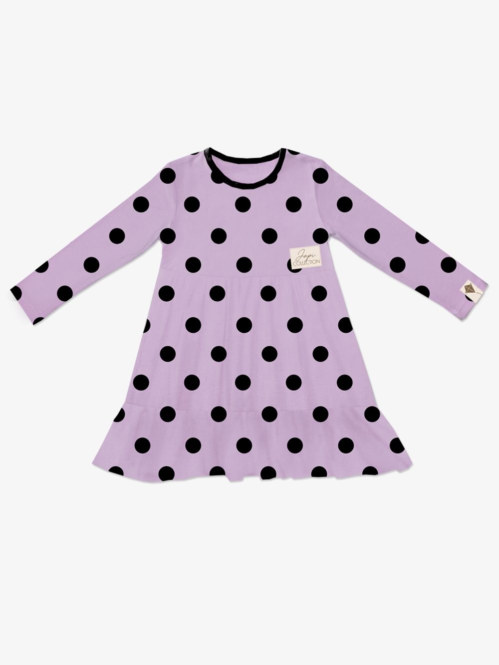 Long-sleeved flounce dress CANDY
