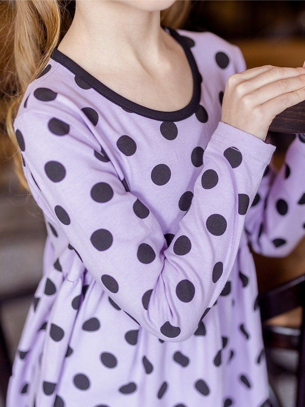 Long-sleeved flounce dress CANDY