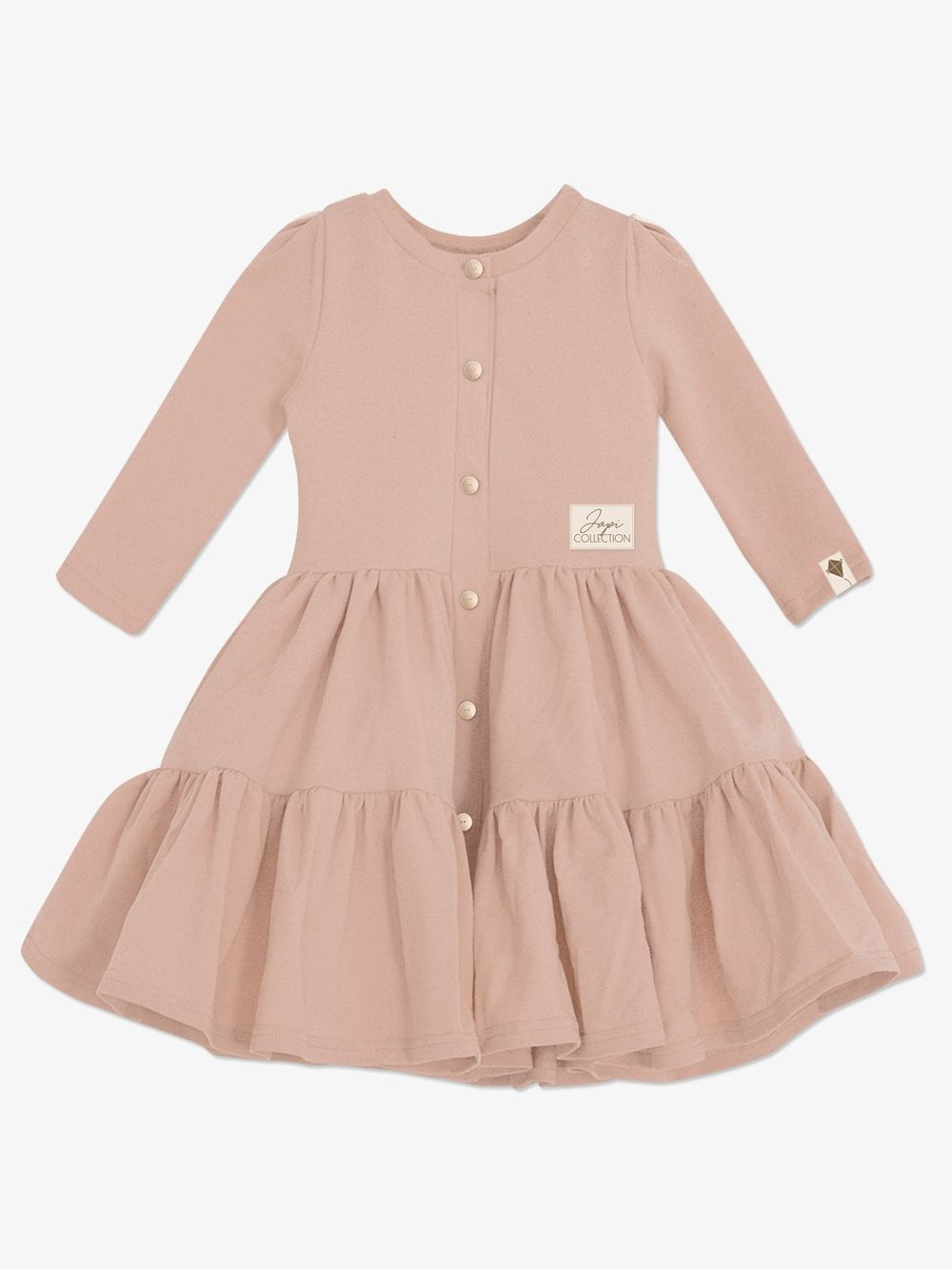 Long-sleeved flounce dress POPPY