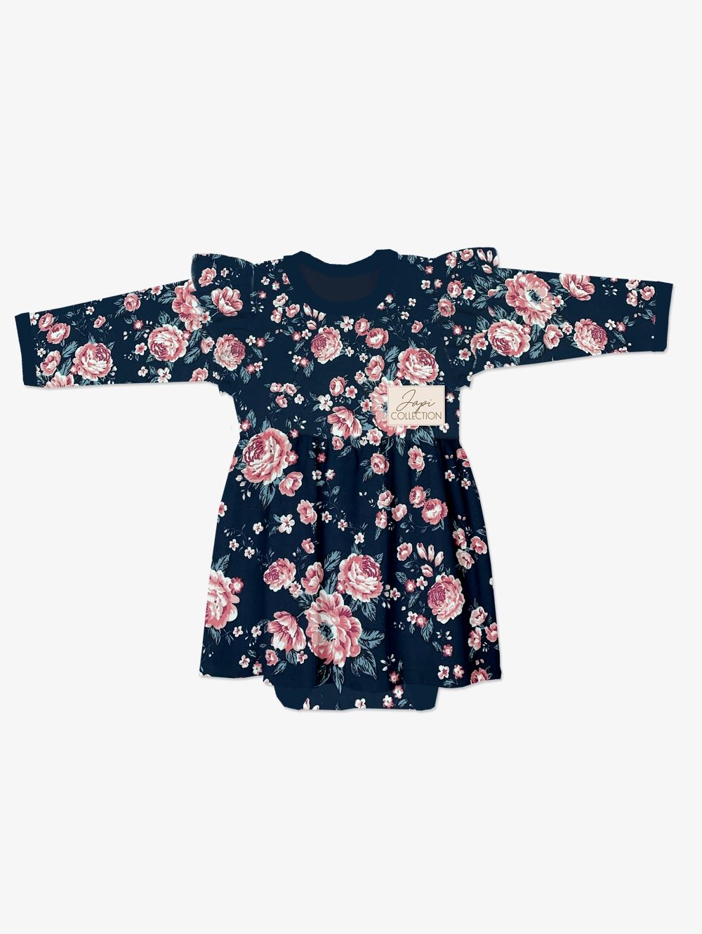 Long-sleeved flounce skirt bodysuit ROSES