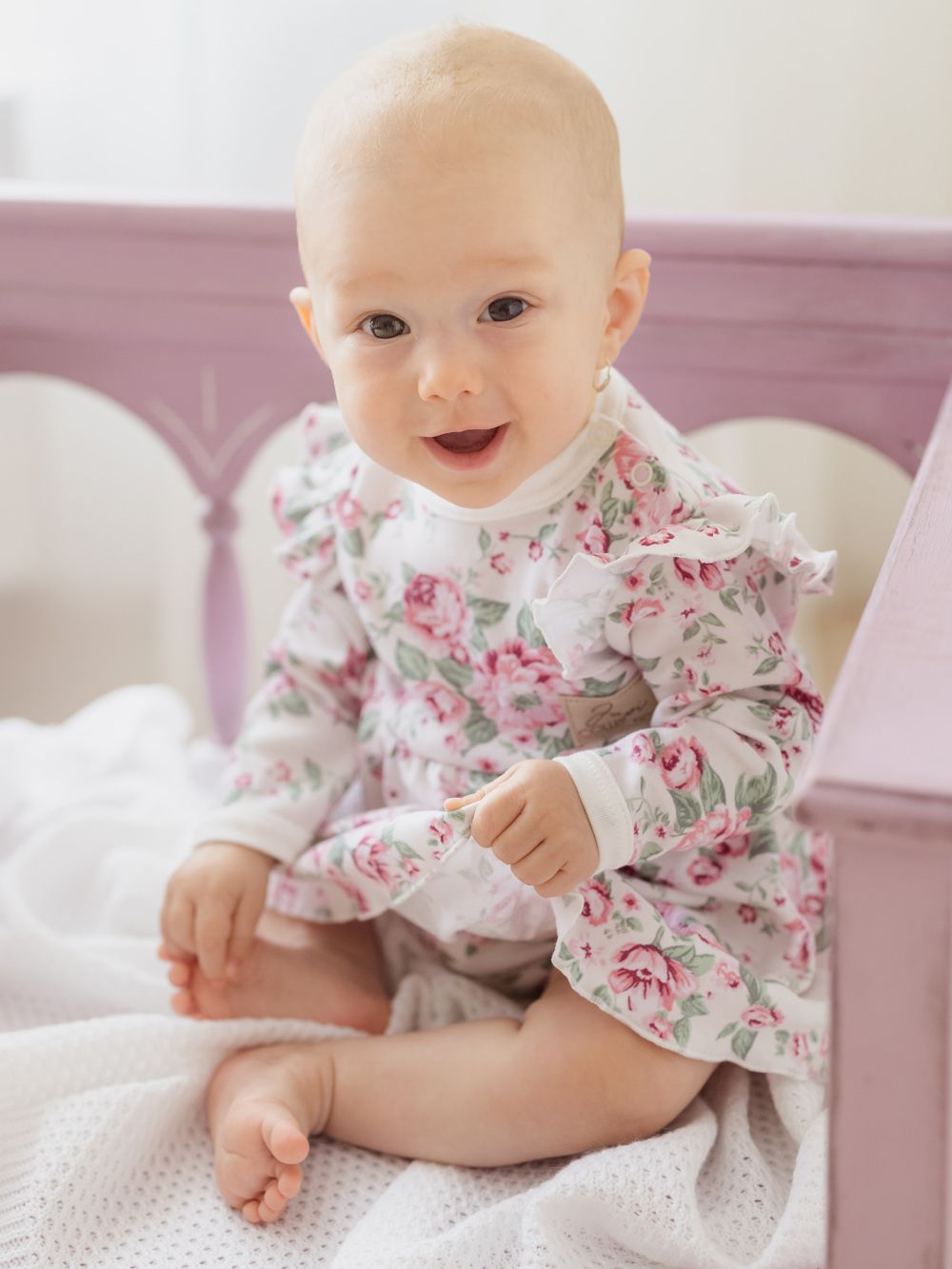 Long-sleeved flounce skirt bodysuit ROSES