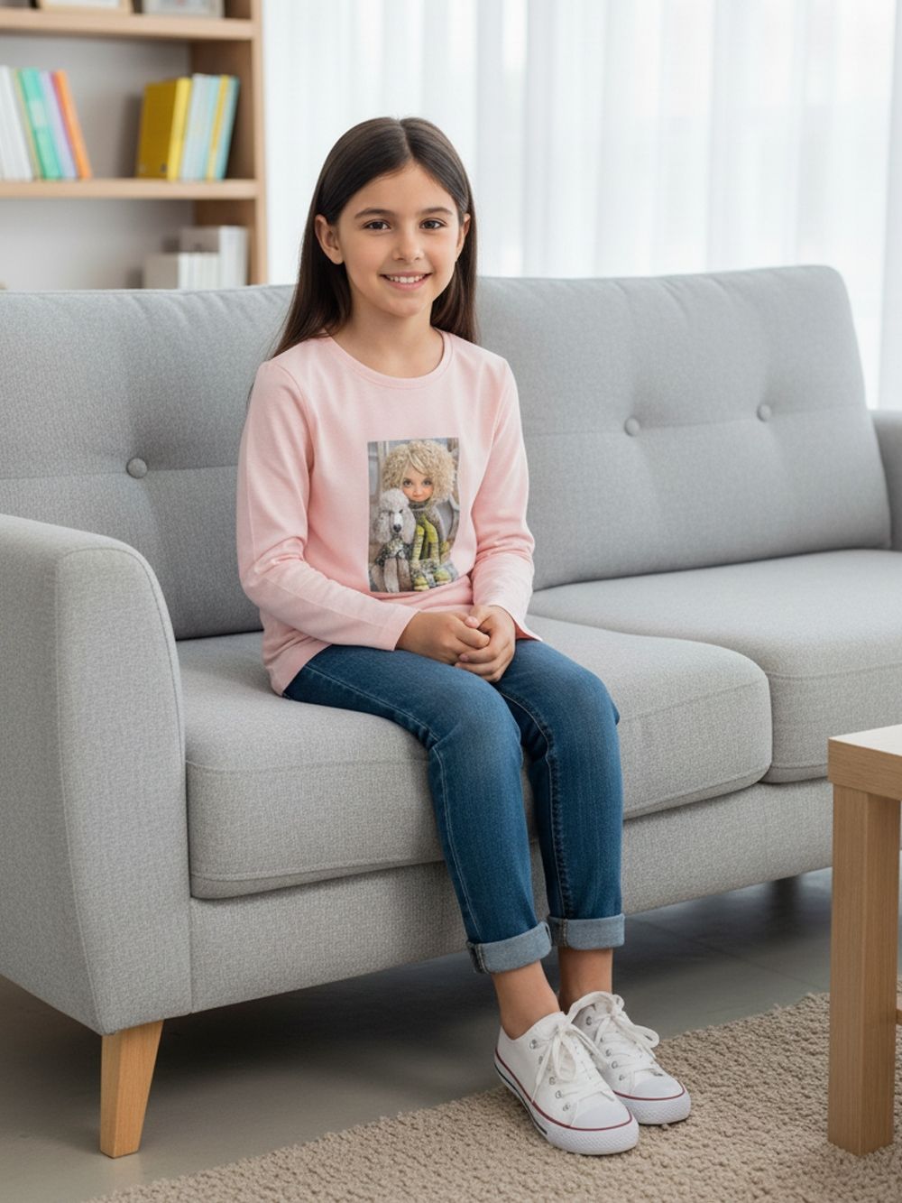 Long-sleeved T-shirt GIRL and DOG