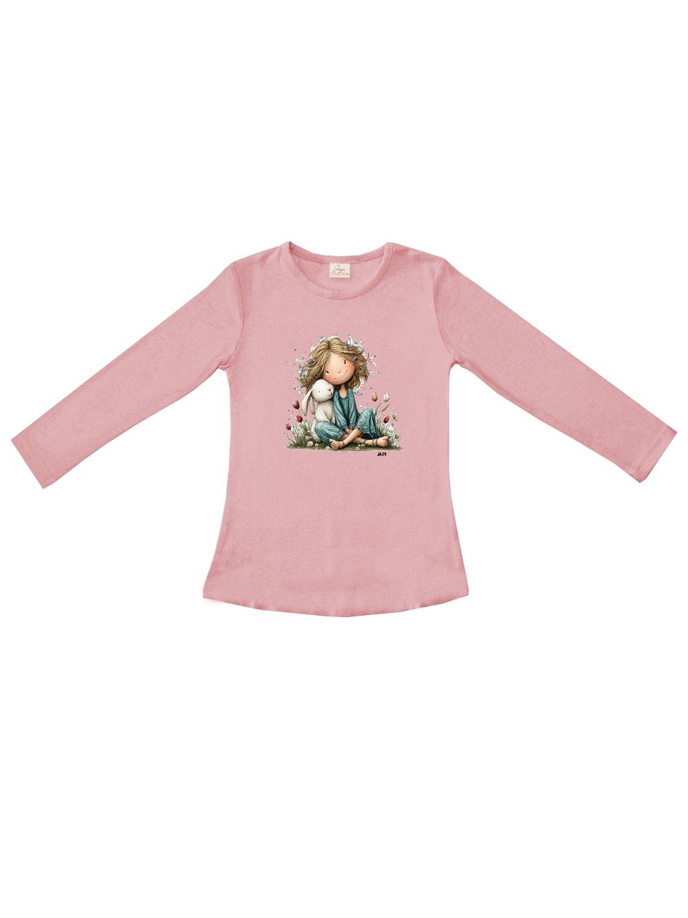 Long-sleeved T-shirt RABBIT and GIRL