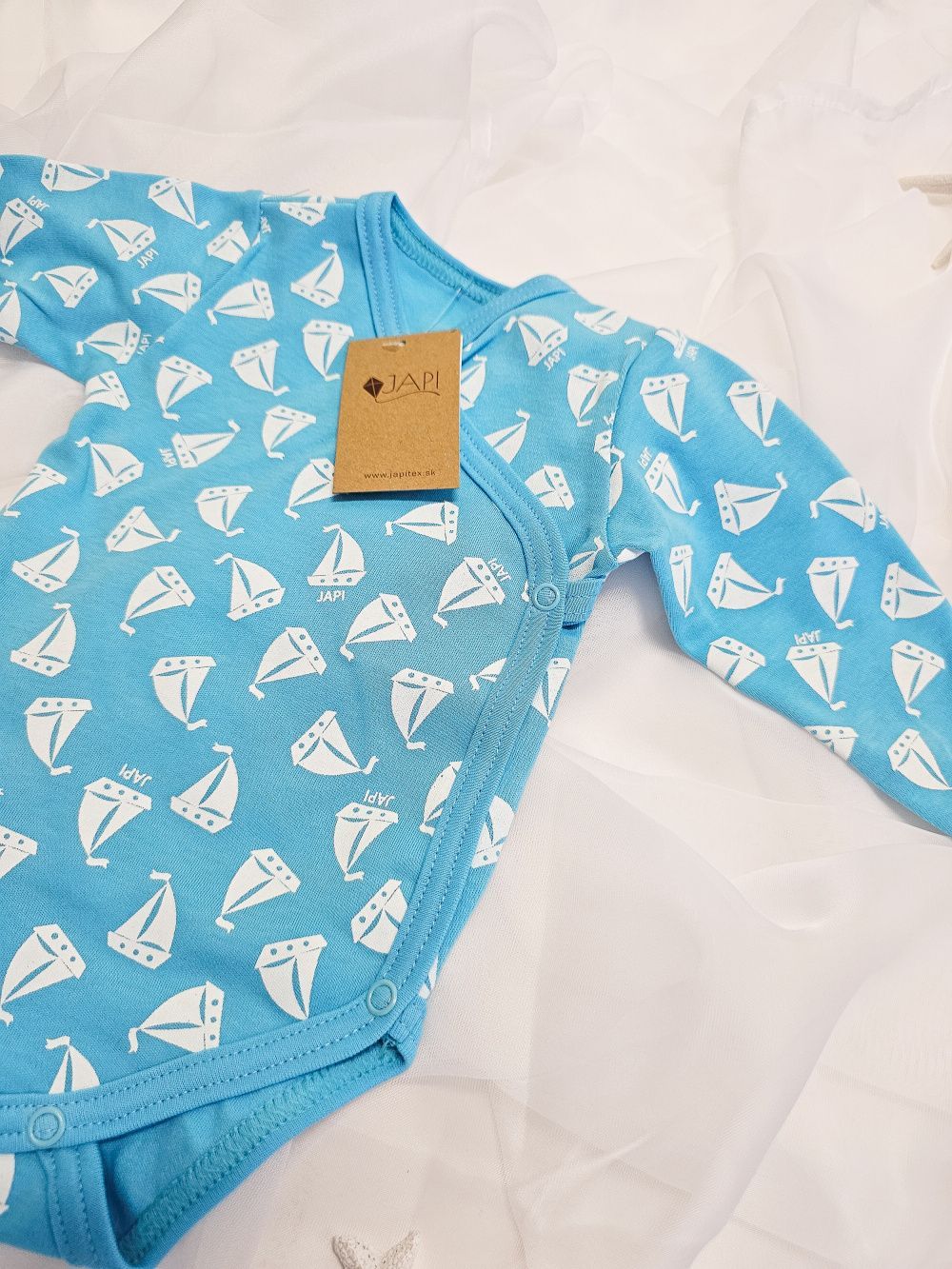 Long-sleeved wrapover bodysuit SAILBOAT