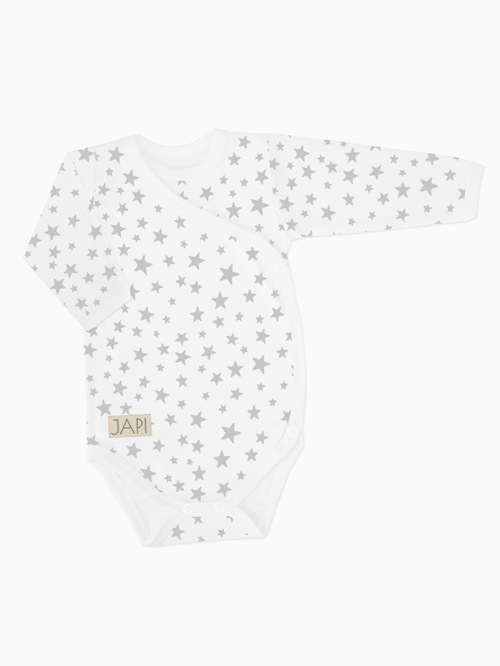 Long-sleeved wrapover bodysuit STARS